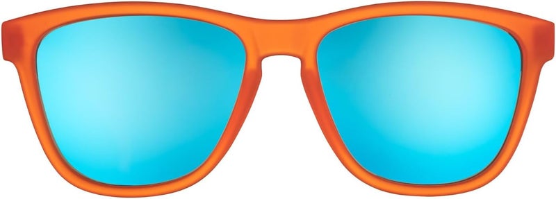 Goodr Donkey Goggles Polarized Sunglasses, Medium Sized (OG), Orange Translucent Frame with Blue Mirrored Reflective Lenses, UV400 Protection, No Slip, No Bounce - Image 2